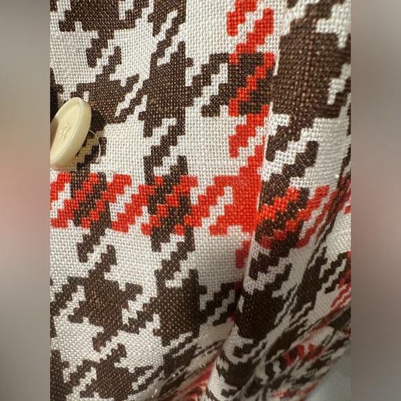 Leslie Faye Linen houndstooth button up dress - Picture 5 of 7